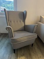 Ohrensessel Hahnentrittmuster schwarz weiss guter Zustand