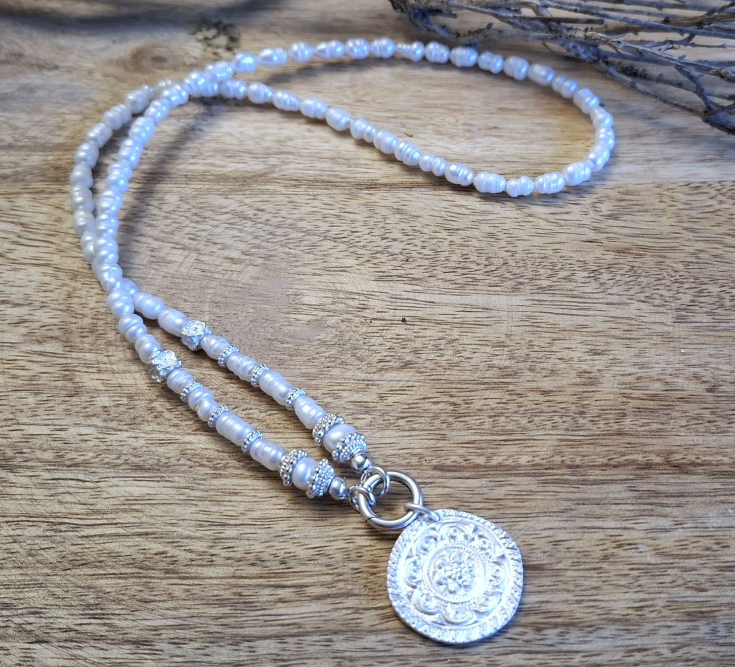 Catenine: PEARL -  Perlenkette - Sterling Silber - weiss – Nuovo e nell'imballaggio originale da Mühlethal venduto da nicita-modeschmuck 1