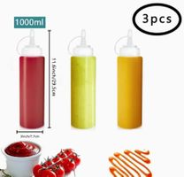 3x Quetschflaschen 1000ml für Saucen usw