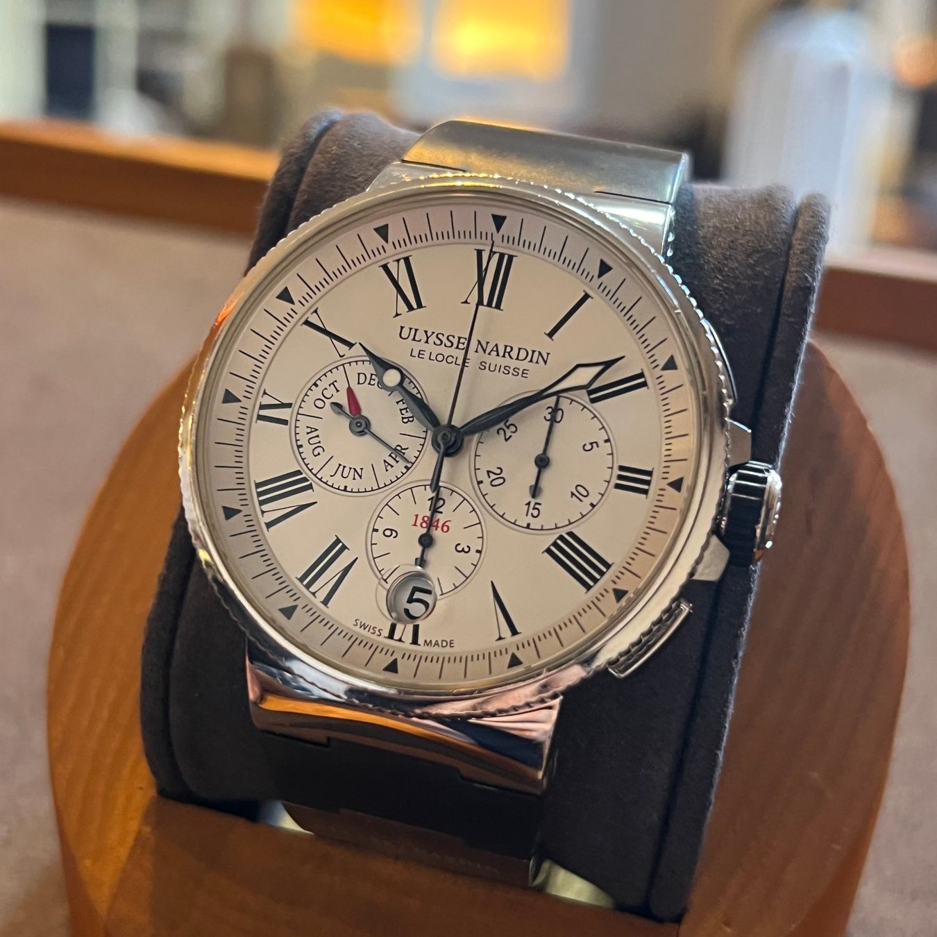 Ulysse Nardin Orologi: Ulysse Nardin Marine Chronograph Full Set 1533-150 – Usato da Carouge GE venduto da Watchaser 2