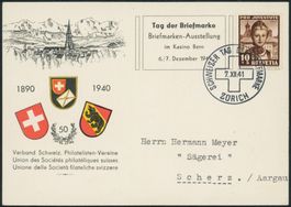 1941 - Tag der Briefmarke - Zürich - Karte - Sonderstempel