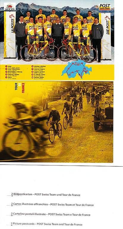 Ansichtskarten: 2 Ansichtskarten Tour de France & Post Swiss Team 2000 – Neu und originalverpackt aus Binningen von Hahexa
