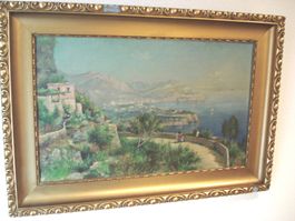 sehr schönes Oelbild, italienische Landschaft am Meer