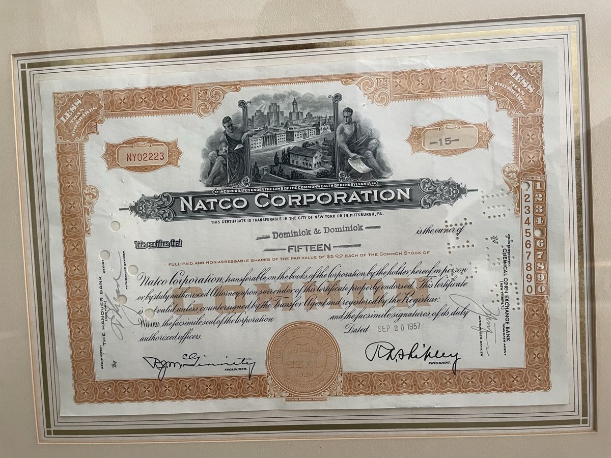Documenti: Action Natco Corporation encadrée – Nuovo (secondo la descrizione) da Lamboing venduto da christopheO 1