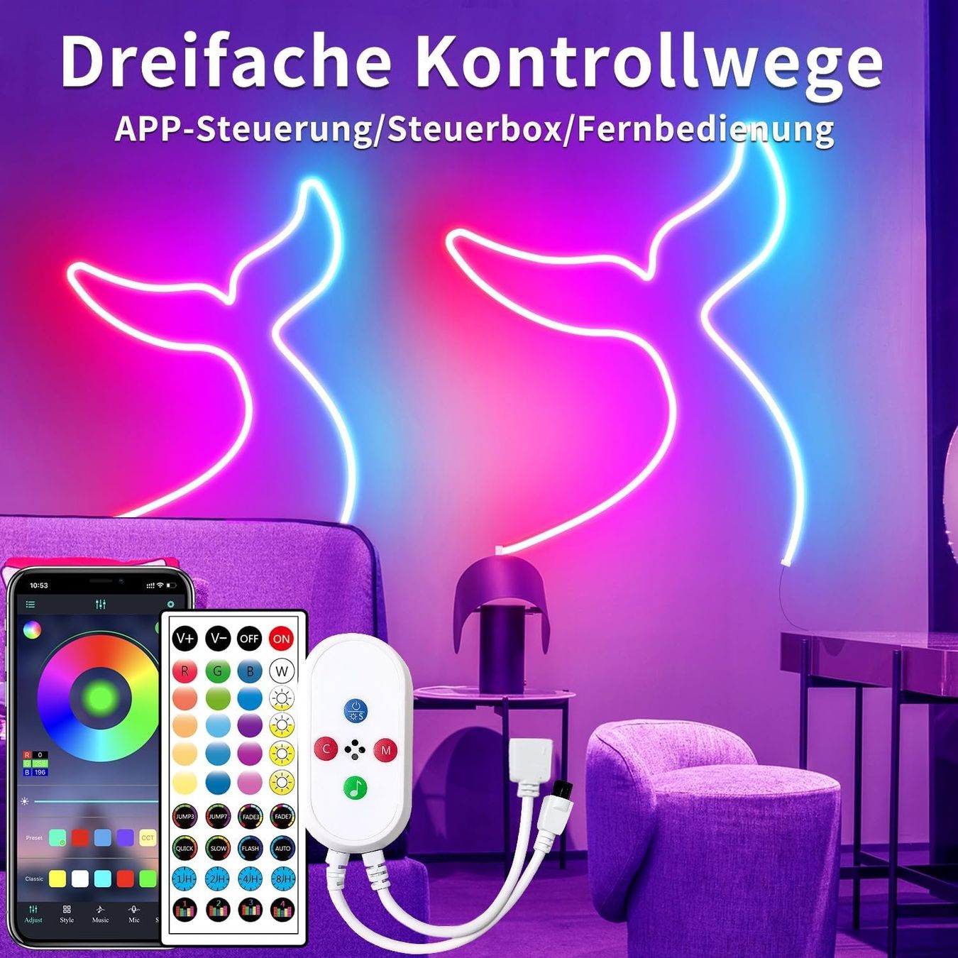 Ghirlande e barre luminose: 10m Neon Led Strip, IP65 wasserdicht – Nuovo e nell'imballaggio originale da Nuglar venduto da SaleRitter 2