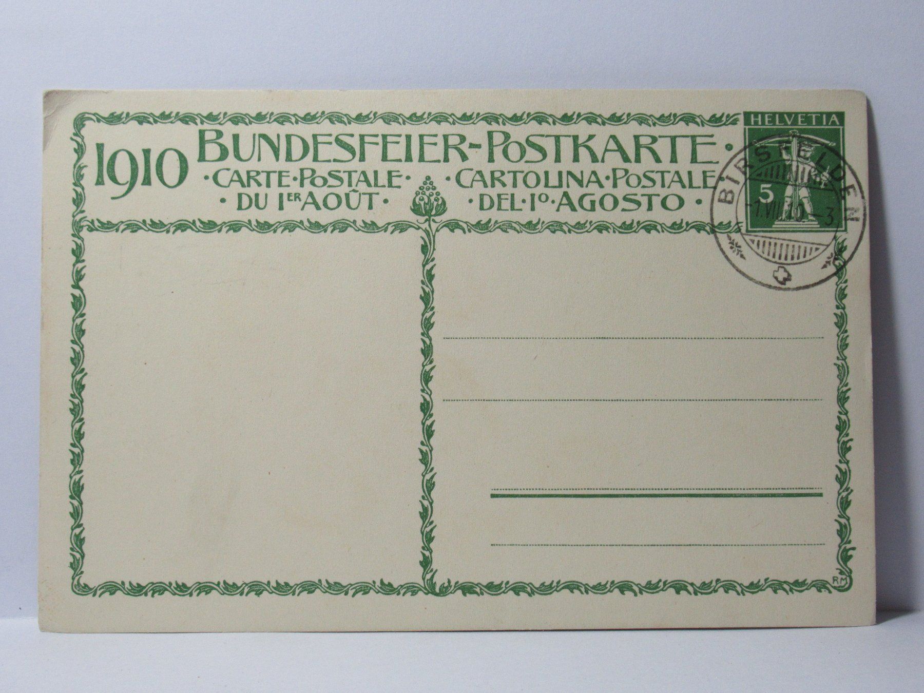 Ansichtskarten: Bundesfeier - Postkarte  1910 – Neu (gemäss Beschreibung) aus Grenchen von Bluemchen1900 1