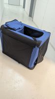 Hundetransportbox faltbar blau schwarz sehr guter Zustand