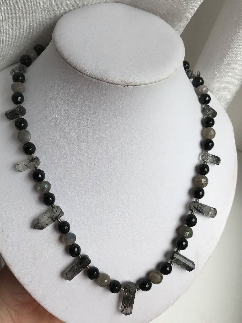 Onyx Colliers: Labradorit, Rutilquarz, Onyx Collier NEU – Neuf (Voir description) à Basel par Chili007 5