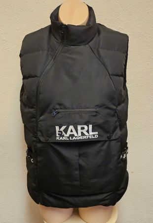 KARL LAGERFELD Damen Steppweste Schwarz – Gr. L – Sehr guter