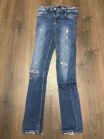 Jeans Denim Blau Grösse 32 Ripped Used Look