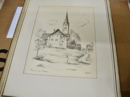Bild, Zeichnung von Paul von Moos, Oberwinterthur 1962