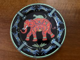 Dekorteller BOPLA  Elefant-Leopard Tierdekor schwarz 27cm