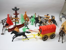 Western Cowboy & Indianer Kutsche Spiel-Set neu