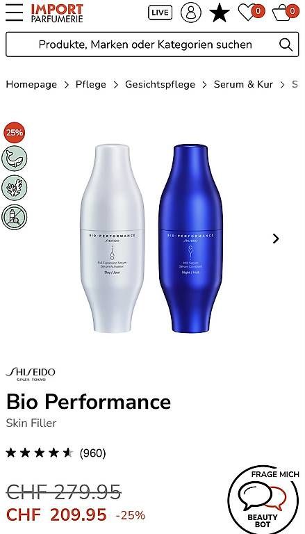 Cura del viso: Shiseido 2x Serum Bio Performance – Usato da Glattbrugg venduto da Blogger73 2