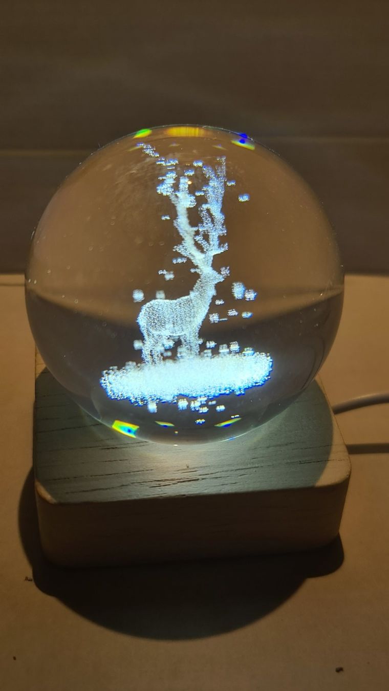 Alle Dekorationen: 3D Hirsch Gravierte Kristallkugel 60mm – Neu (gemäss Beschreibung) aus Uerkheim von Kaufoption 1