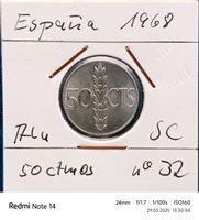 SPANIEN - 50 CENTIMOS 1966 * 68 - FRANCO - ALU - UNZIRK.