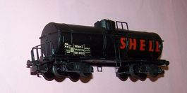 Kleinbahn H0 SHELL 4Achs-Kesselwagen BBÖ mit Gussboden, rar
