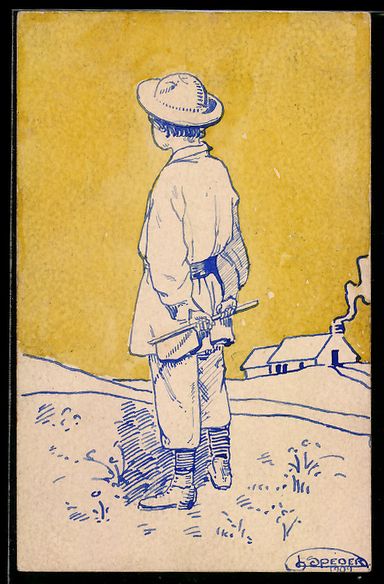 Cartoline postali: Handgemalt: Bauer in belgischer Tracht v – Usato da Berlin venduto da bartko-reher
