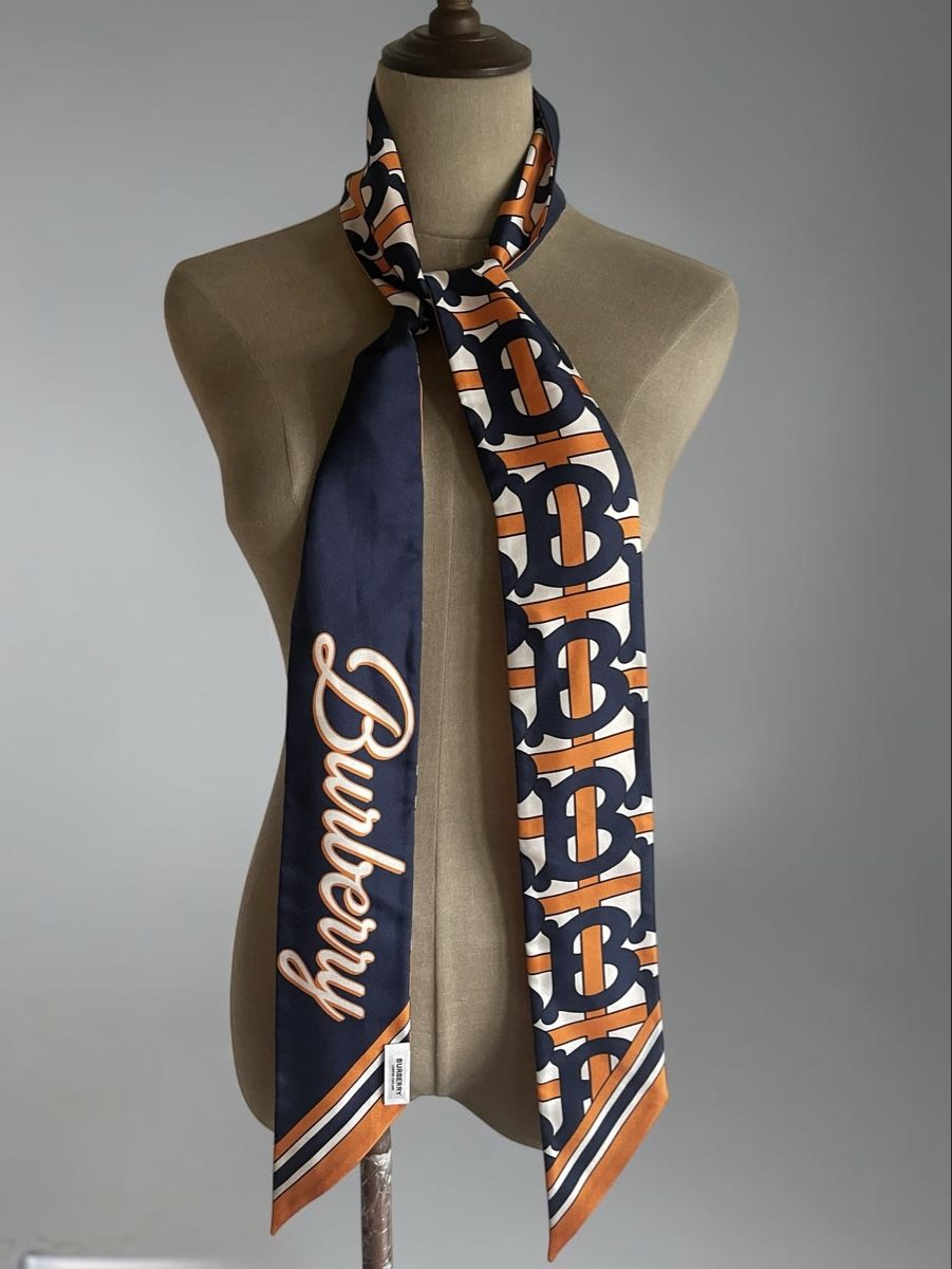 Burberry Foulard & Sciarpe: Burberry TB Monogram Seiden-Twilly Schal Orange – Nuovo (secondo la descrizione) da Zürich venduto da Recode.Fashion 5
