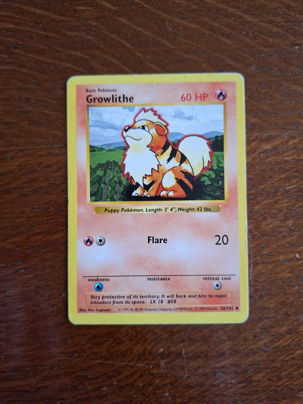 Pokémon Carte collezionabili: Pokemon Growlithe Base Set Shadowless 28/102 – Usato da Giornico venduto da ale_lc8k