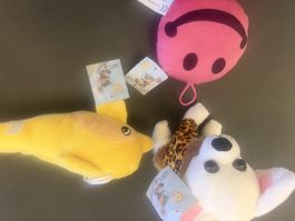 Stofftier Set 5 Plüschfiguren neu mit Etikett bunt