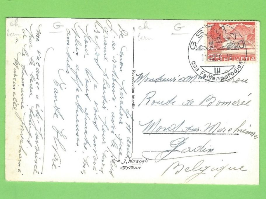 Cartoline postali: St. Niklaus Kappele, Gstaad – Usato da Zürich venduto da t24_de 1
