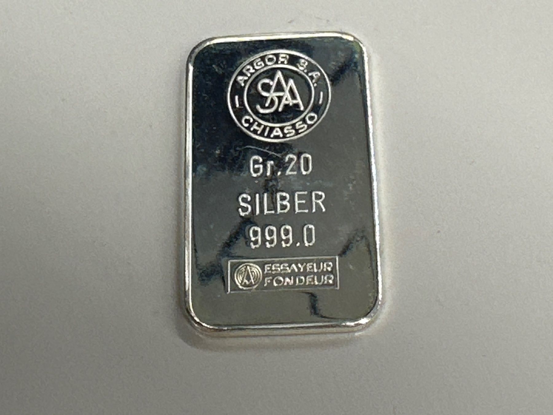 Métaux précieux: 20g Silberbarren Argor S.A. – D'occasion à Herisau par herau