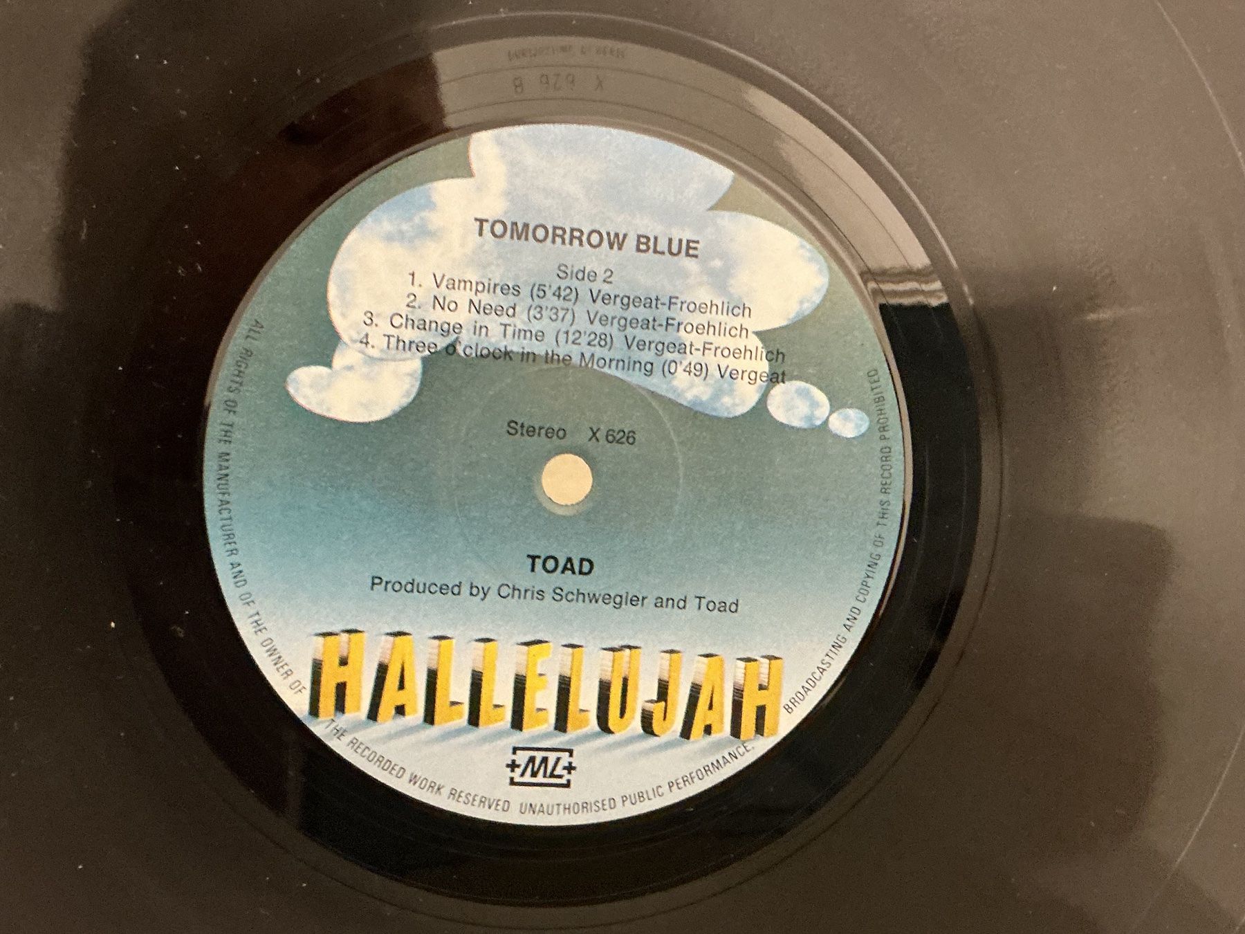 Dischi in vinile: Toad LP - Tomorrow Blue / LP NM – Usato da Winterthur venduto da Tumko-Vinyl 3