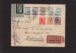 Flugpost Östereich, Wien - Zürich , gel.12.Vll.1929