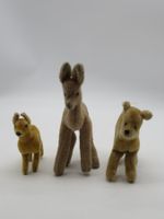 3 Vintage Stofftiere Rehe & Kitz Rarität