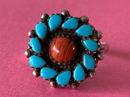 Silberring Türkisblume gr.55/17.5