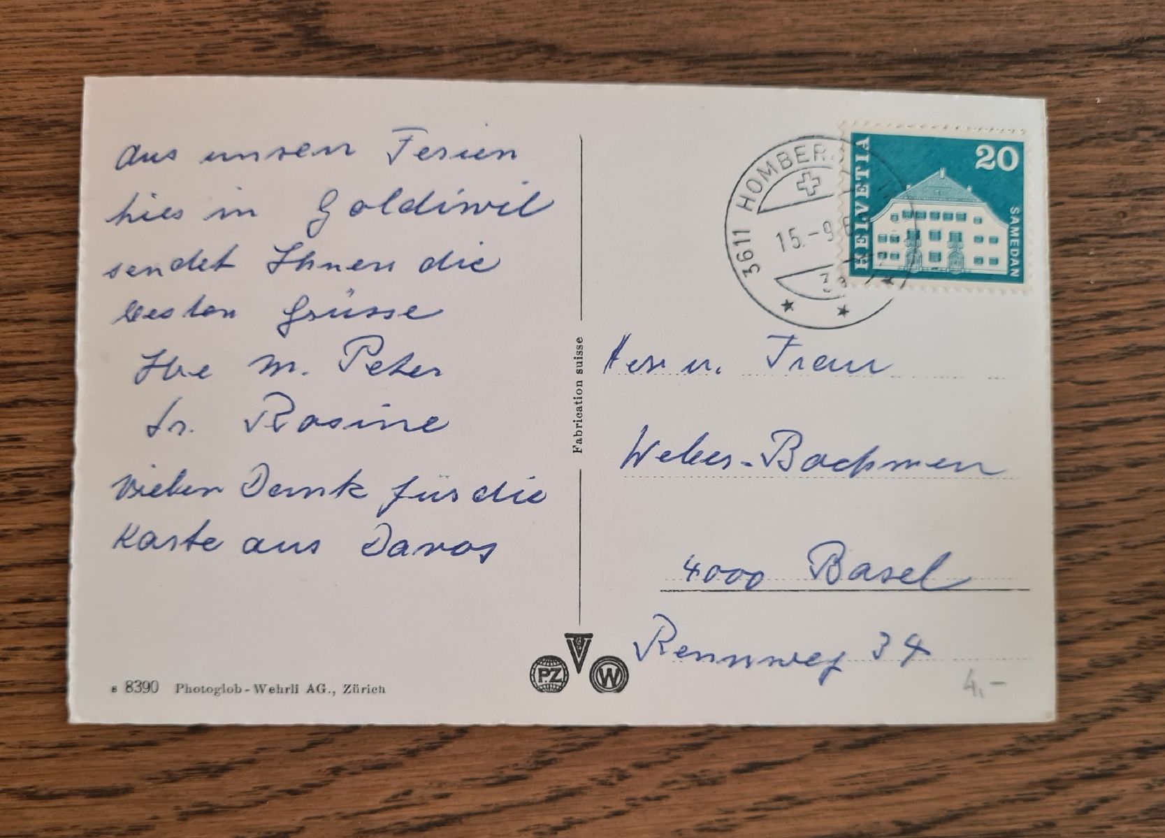 Ansichtskarten: Goldiwil b. Thun 1961 – Gebraucht aus Ebikon von Donar50 1