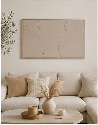 Poster & Bilder: Abstraktes Wandbild Beige mit Rahmen – Gebraucht aus Rothrist von Desiree_Charlotte 2
