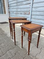 Holz 3er Set Beistell Tisch mit Schubladensystem