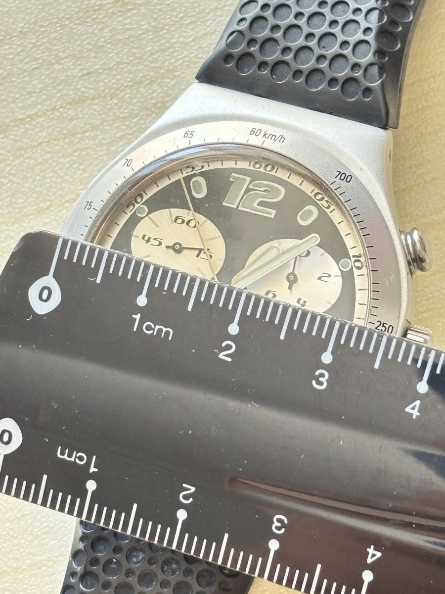 Swatch Orologi: Swatch Chronograph Uhr schwarz silber – Usato da Grenchen venduto da chththl 4