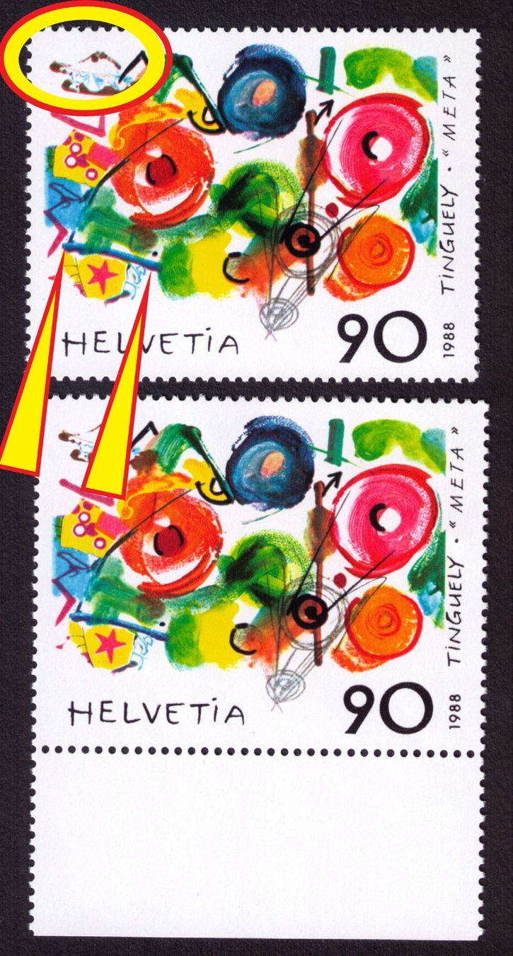 Tutti i francobolli: 1988_769_Tinguely_Abart "DRUCKVERSCHIEBUNG" ! ** – Nuovo (secondo la descrizione) da Marthalen venduto da Ch_quality