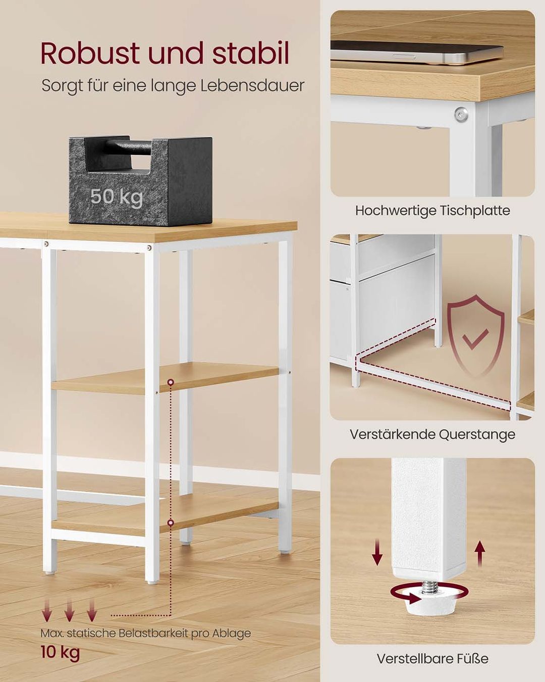 Scrivanie: Computertisch Bürotisch Schreibtisch 3 Ablagen JORIS – Nuovo e nell'imballaggio originale da Lachen SZ venduto da MAMORU-MOEBEL 4