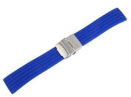 22mm Silikon Rubber Uhrenarmband blau, Uhrenband kürzbar