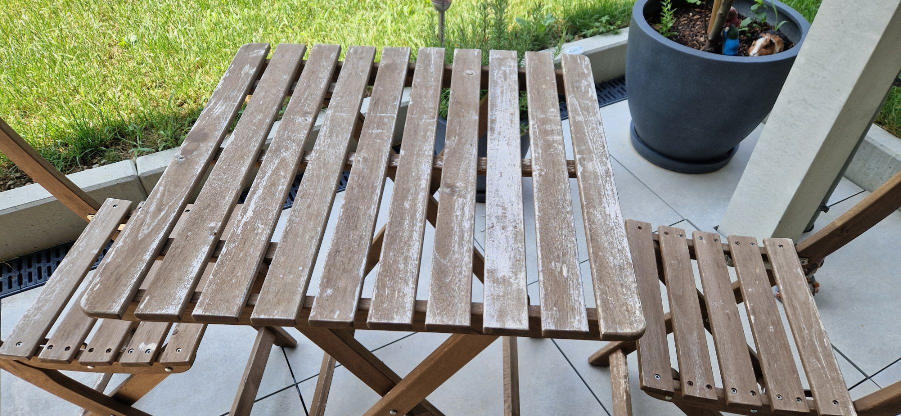 Set de table et chaises: Gartentisch mit zwei Stühlen Holz klappbar – D'occasion à Niederwil AG par fab_cmk7 4
