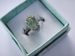 Jade Ring Silber 925 verstellbar neu und unbenutzt 