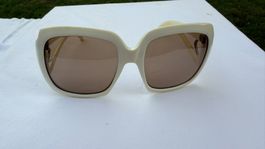 Sonnenbrille beige braune Gläser Vintage 
