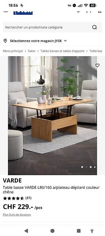 Tavoli: Table basse comme neuve qui se déplie pour agrandir – Usato da Prilly venduto da ygo_vl5c