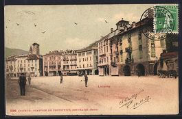 Locarno, Ortspartie mit Gebäudepanorama