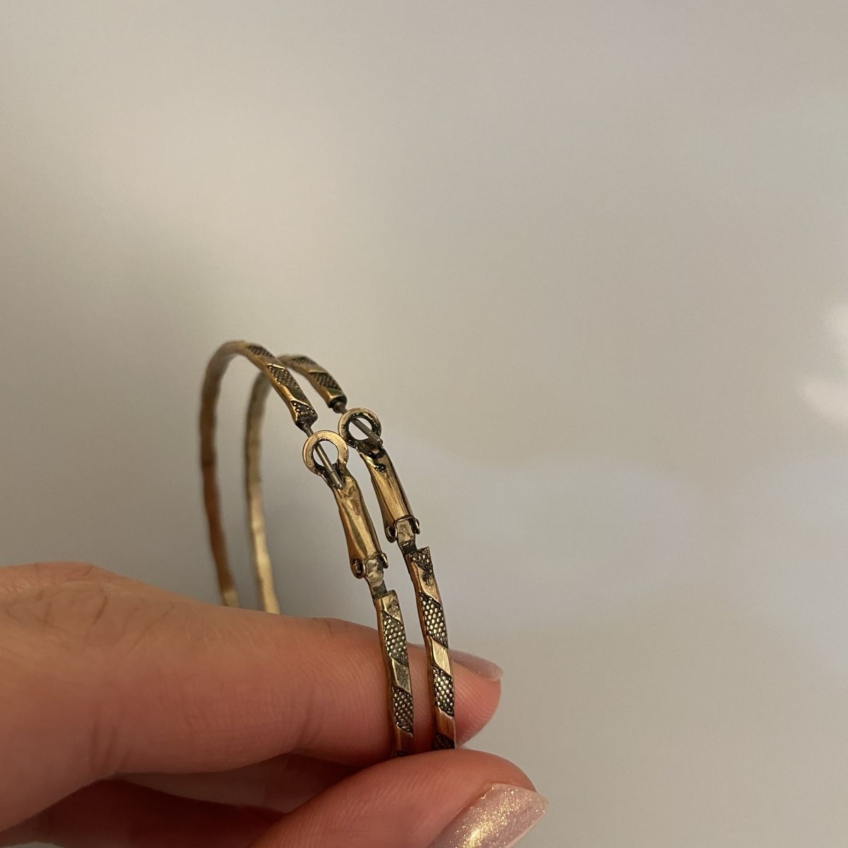 Orecchini pendenti & Orecchini a lobo: Creolen, Ohrringe, gold, 7cm, Modeschmuck, gemustert – Nuovo (secondo la descrizione) da Bellach venduto da Lapislazuli_blues 2