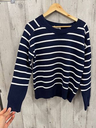 Clarina Damen Pullover Marine-Weiss Gr. 36 / 42 / 44