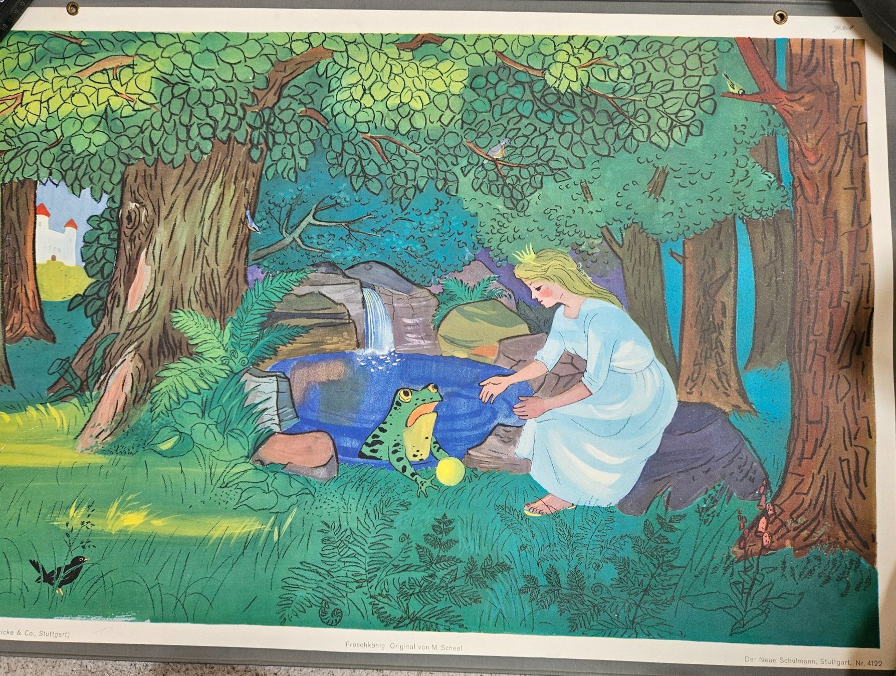 Foto & Immagini: Froschkönig Schulwandbild Märchenbild Nostalgie – Usato da Urdorf venduto da Colina