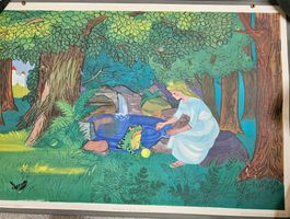 Froschkönig Schulwandbild Märchenbild Nostalgie