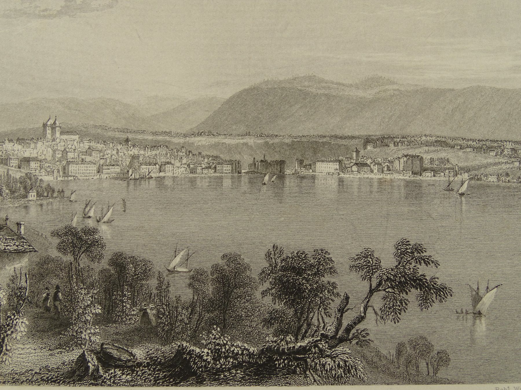 Incisioni: GENF, GENÈVE, STAHLSTICH 1836 – Usato da Grüningen venduto da Kartensammler 4