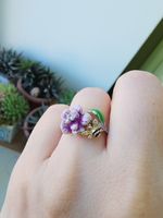 bague en argent 925  avec émail coloré et zircons