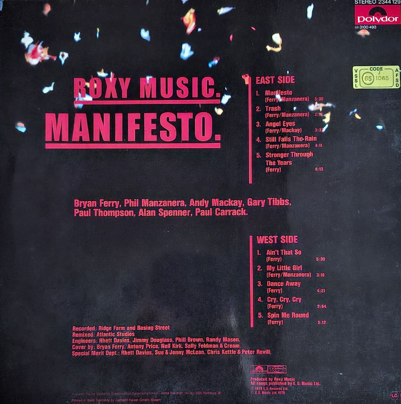 Dischi in vinile: LP "Manifesto" von Roxy Music – Nuovo (secondo la descrizione) da Winterthur venduto da DanielaB07 1